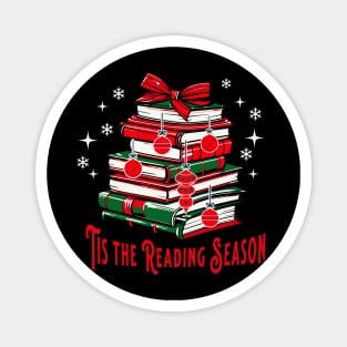 Tis the Reading Season Stack of Books Christmas Tree Magnet